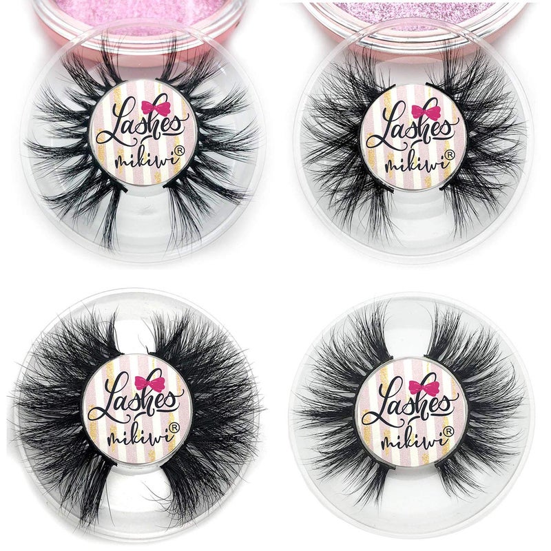 Mikiwi 3D Mink Lashes, 4 Styles Mink Eyelashes, Dramatic Eyelashes, Strip Lashes, 5D Mink Lashes, Pack-4 - Image 4